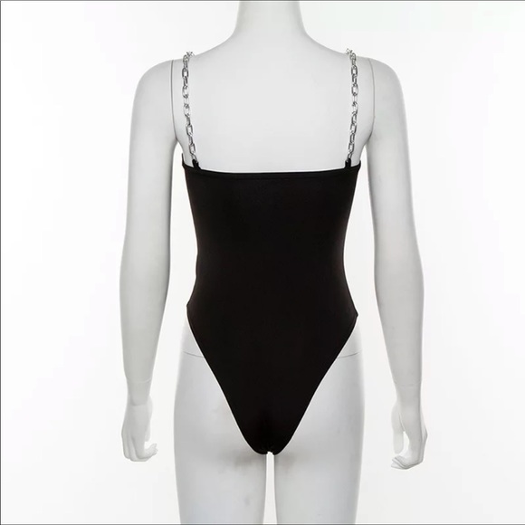 SOLD Baddie Boutique Flame Chain Strap Bodysuit - Picture 4 of 6